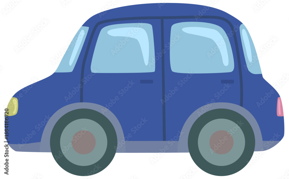 Obraz premium 青い車のイラスト ベクター素材