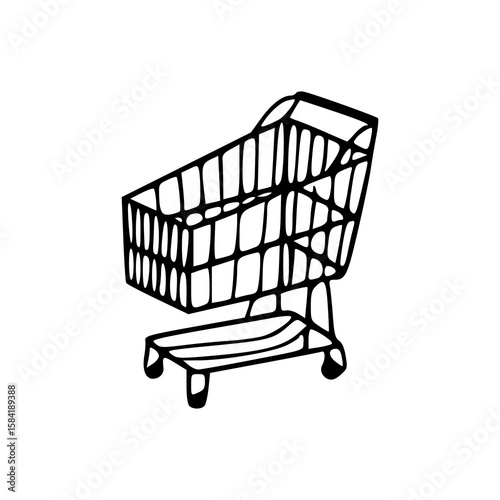 grocery basket line art