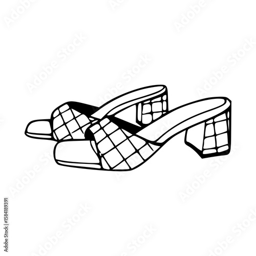 fashionable women's block hell sandals