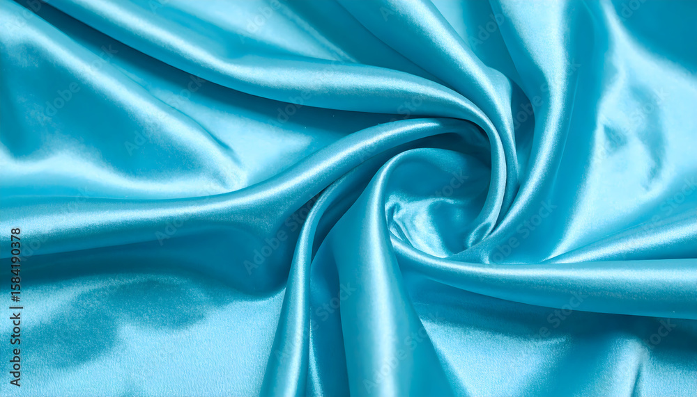 Obraz premium Aqua Blue Silk Fabric Texture Background