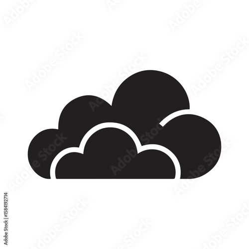 Vector art of a fluffy cloud isolated on white background, representing weather and the sky