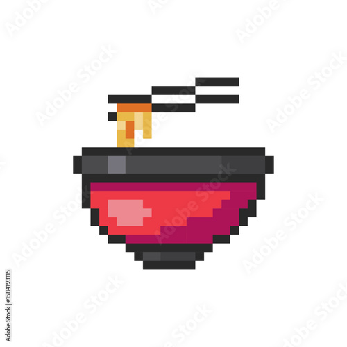 Pixel art Noodle Bowl game asset design