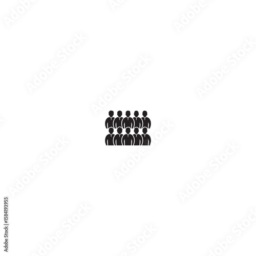 Vector art of a group of people icon isolated on white background represents teamwork, community, and organization