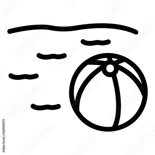 beach ball Line Icon