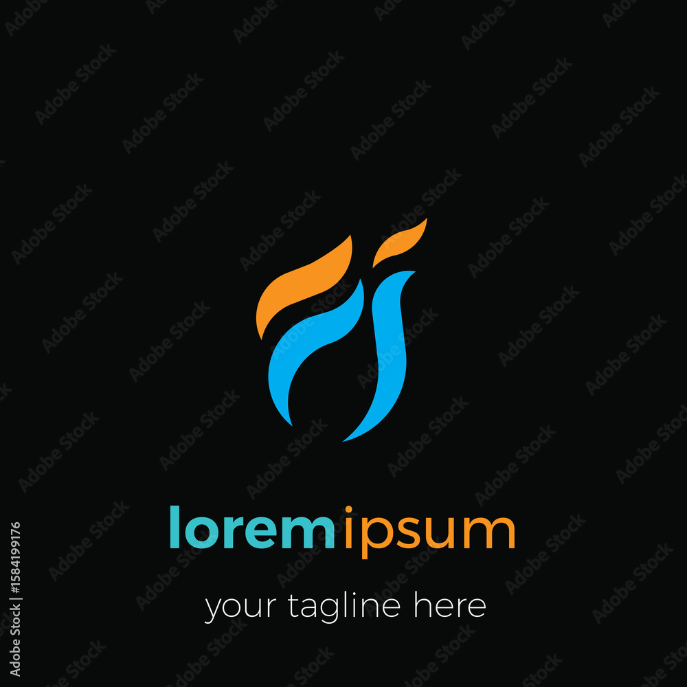 Fototapeta premium Letter Fj simple monogram vector form