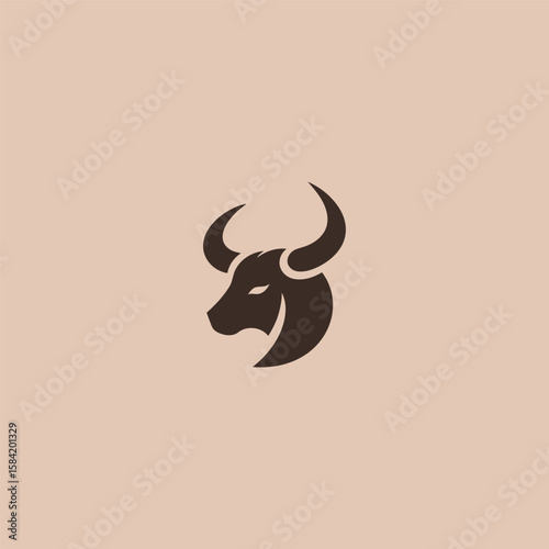 Bull Horn Logo A powerful bull horn silhouette in sharp angles representing strength and determination