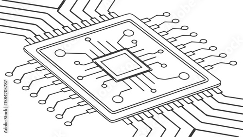 abstract background vector technology pattern electronic circuit board background black and white		