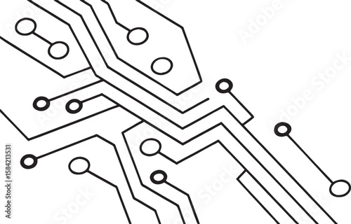 abstract background vector technology pattern electronic circuit board background black and white		