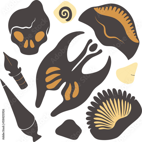 Abstract organic shapes and symbols