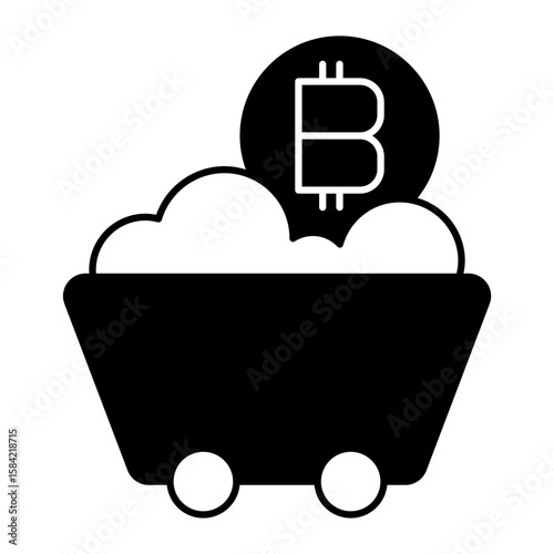 mining black fill icon