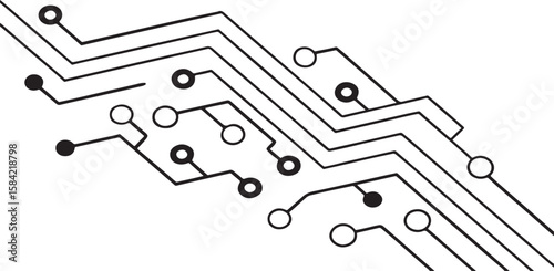 abstract background vector technology pattern electronic circuit board background black and white		