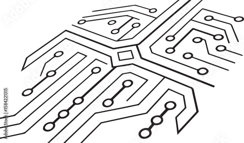 abstract background vector technology pattern electronic circuit board background black and white		