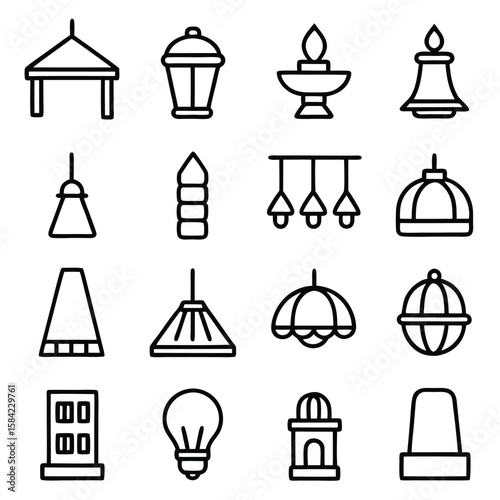 Various lighting fixtures and architectural elements