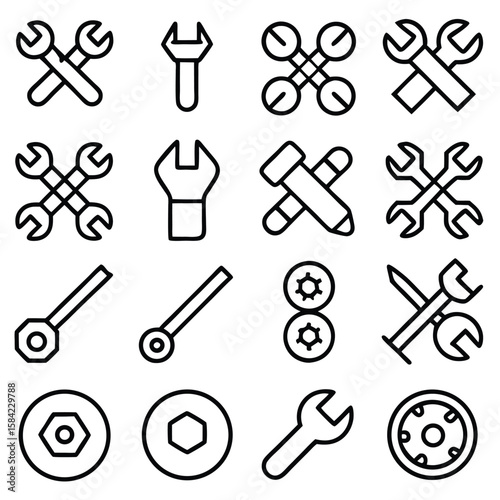 Wrenches hammers nuts bolts and gears spanner