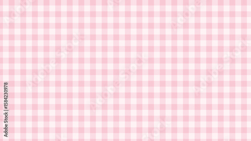 ピンクのギンガムチェック柄のシームレスパターン模様背景