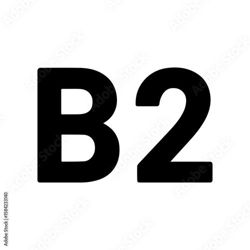 Floor level signage B2 icon with transparent background representing basement level and building navigation
