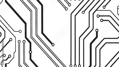 abstract background vector technology pattern electronic circuit board background black and white		