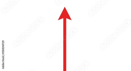A red arrow pointing straight up is isolated on white background