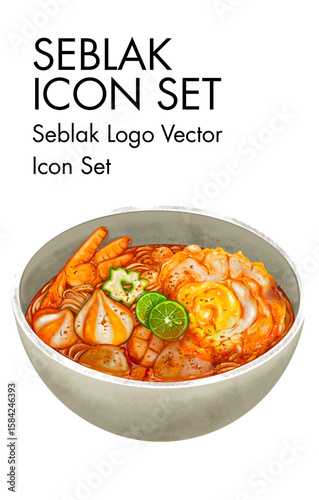 Seblak logo vector Icon set 