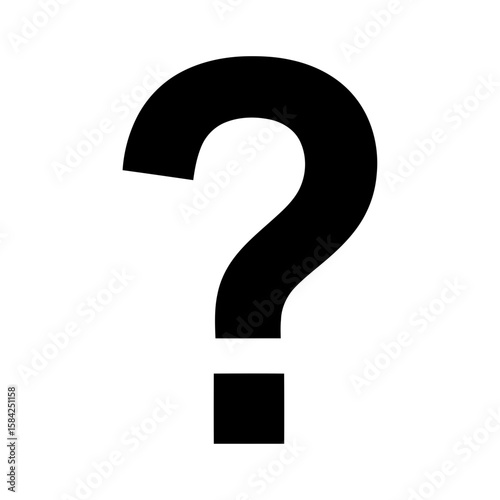 A black question mark isolated on white background represents uncertainty and the search for answers