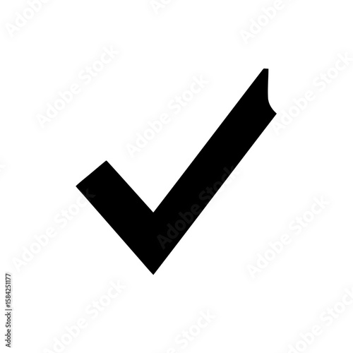 A black check mark indicating correctness, isolated on white background
