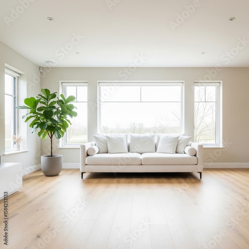 modern living room with white sofa