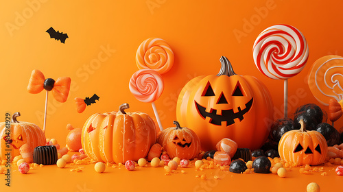 halloween background with pumpkins