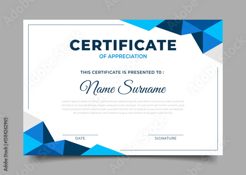 Business certificate for appreciation geometric design decoration