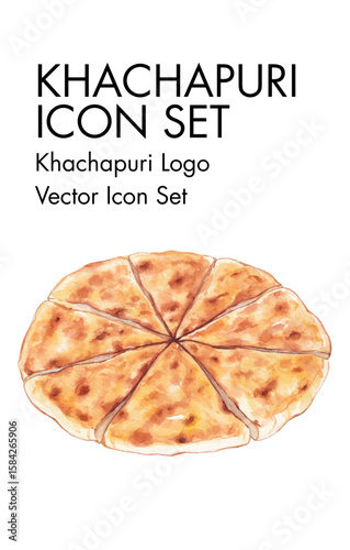 Khachapuri logo vector Icon set 