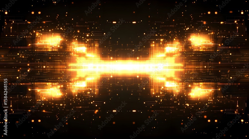 Obraz premium Abstract design with glowing lines and points.