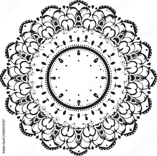 A round lace floral mandala vector pattern design