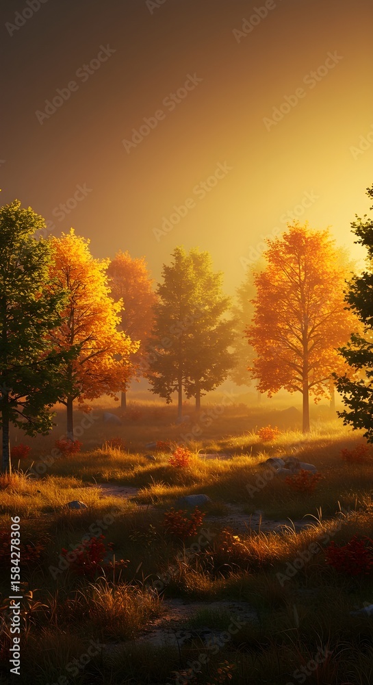 Fototapeta premium sunset in autumn