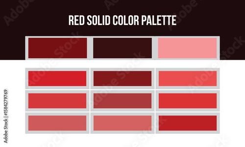 Red Color Palette Collection – Premium Red Color Palette Collection Solid Reds, Red Gradient Swatches, Dark & Light Red Shades, Vibrant Red Color Schemes.