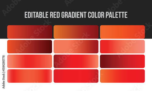 Red Color Palette Collection – Premium Red Color Palette Collection Solid Reds, Red Gradient Swatches, Dark & Light Red Shades, Vibrant Red Color Schemes.