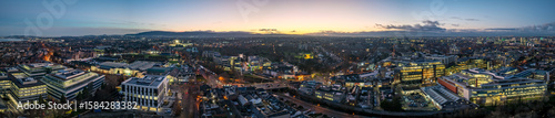 Aerial view of Ballsbridge with modern and residential buildings	
