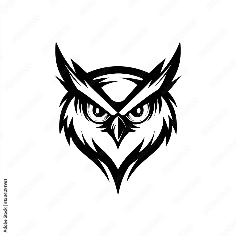 Fototapeta premium Sharp Owl Head Graphic