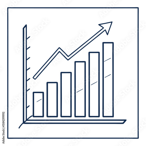 Simple hand drawn business graph