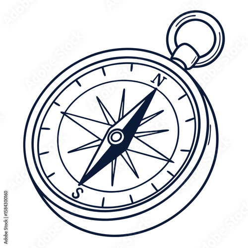 Simple outline compass illustration