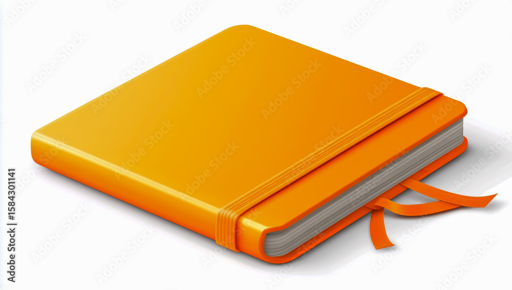 3D vector icon of a travel orange notebook with a minimalist design. 3D vector icon of a travel orange notebook with a minimalist design.