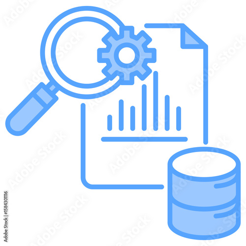 Data Search Blue Icon