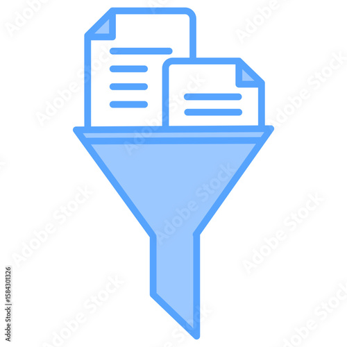 Data Filtering Blue Icon