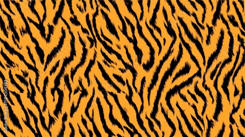 Tiger print pattern in orange and black.
