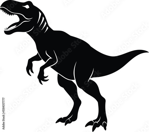 Tyrannosaurus Rex Silhouette Illustration Prehistoric Dinosaur Vector Image