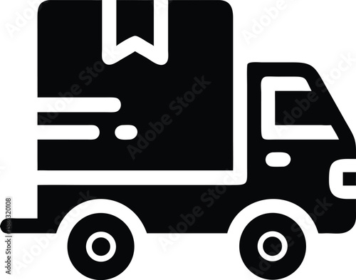 Delivery truck delivering packages icon