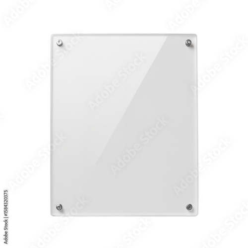 Clear Acrylic Panel Mounted with Silver Metallic Standoffs for Display or Signage Use