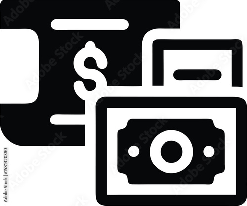 Financial transactions icon with dollar sign