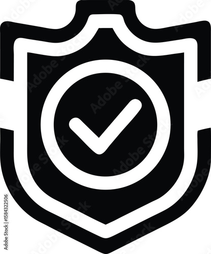 Shield with checkmark icon approved security