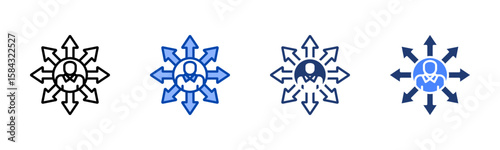 Networking Opportunities icon set multiple style collection