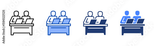 Co Working Space icon set multiple style collection