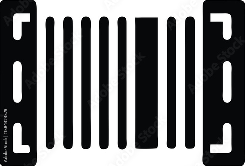 Simple black and white accordion icon